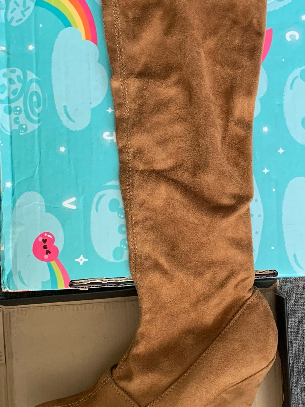 Toi et Moi Tall Brown Suede-Look Kids Boot